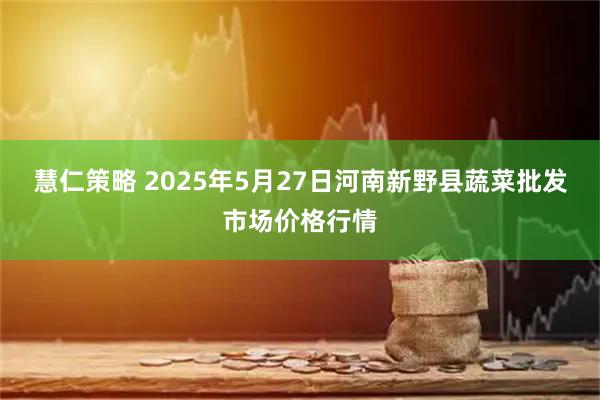 慧仁策略 2025年5月27日河南新野县蔬菜批发市场价格行情